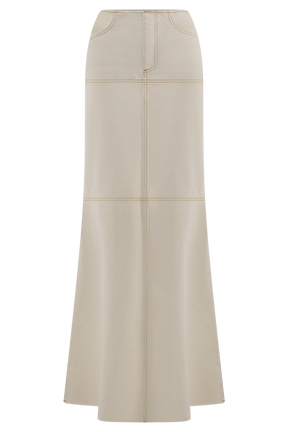 Loretta Denim Maxi Skirt - Ecru