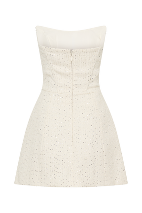 Lorrie Tweed Corset Mini Dress - White