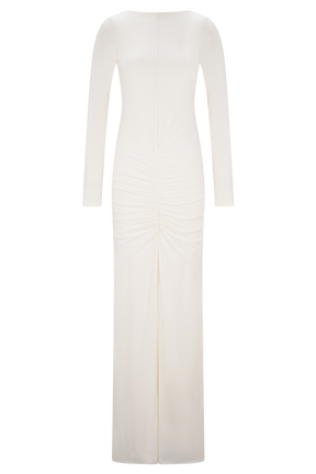 Louisa Long Sleeve Slinky Maxi Dress - Ivory
