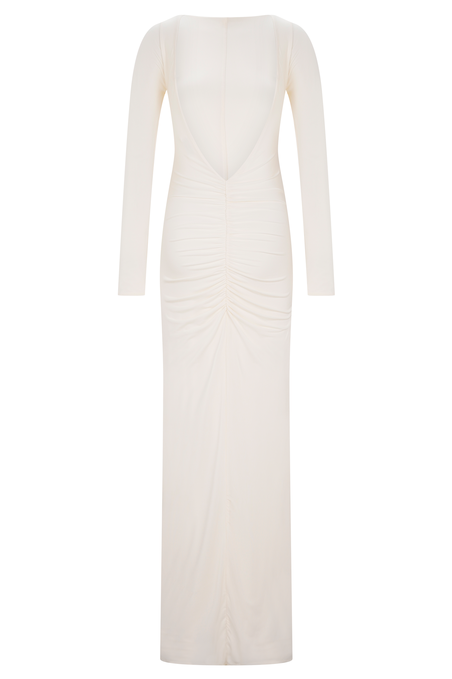 Louisa Long Sleeve Slinky Maxi Dress - Ivory