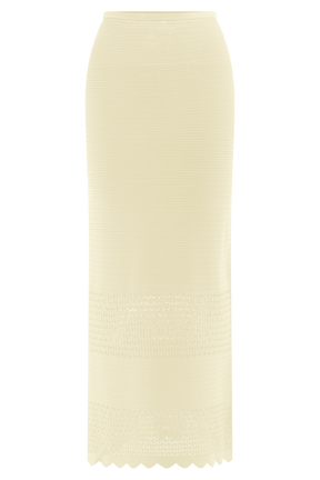 Madeline Scallop Knit Midi Skirt - Ivory