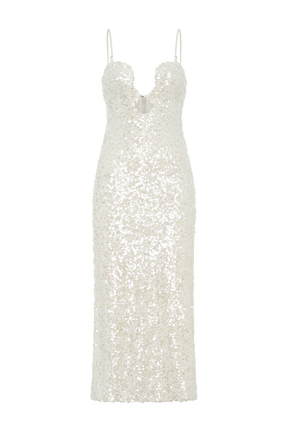 Makari Sequin Maxi Dress - White