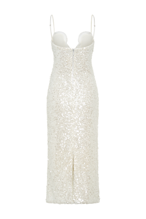 Makari Sequin Maxi Dress - White