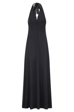 Malakhai Chiffon Halter Maxi Dress - Black