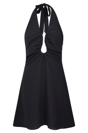 Malakhai Chiffon Halter Mini Dress - Black