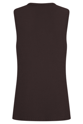 Malani Knit Top With Hardware - Chocolate