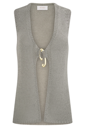 Malani Knit Top With Hardware - Sage