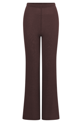 Malani Wide Leg Knit Pants - Chocolate