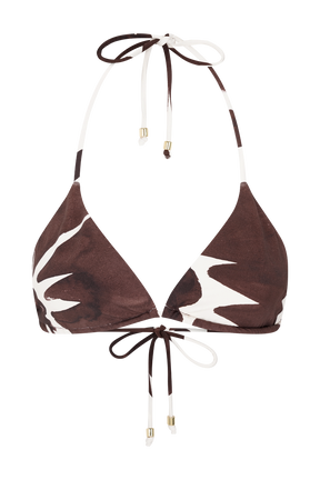 Marquise Bikini Top - Chocolate Deco Fleur Print