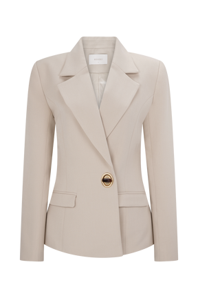 Max Cinched Waist Blazer - Ivory Stone