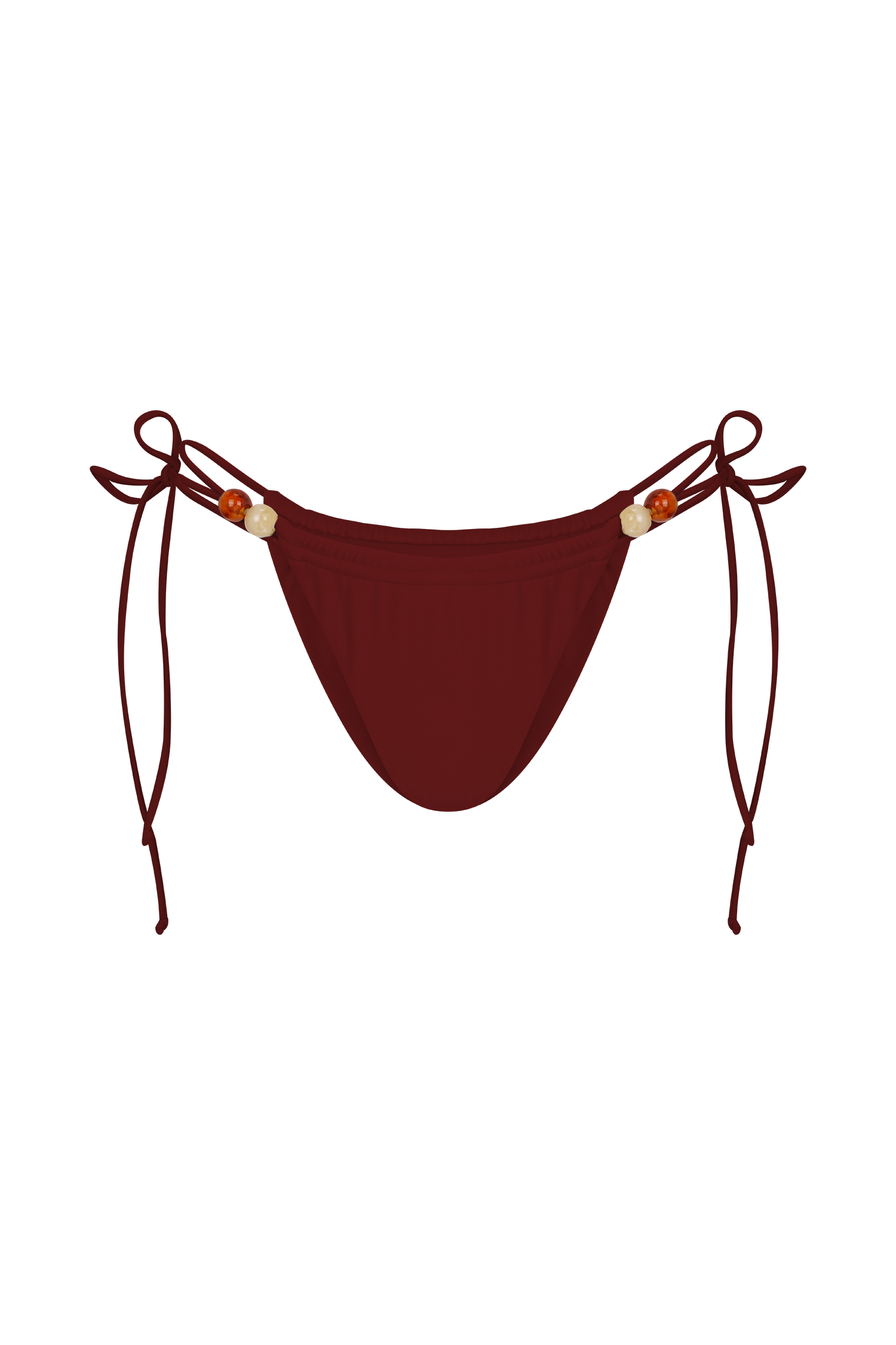 Memphis Beaded Bikini Bottom - Wine