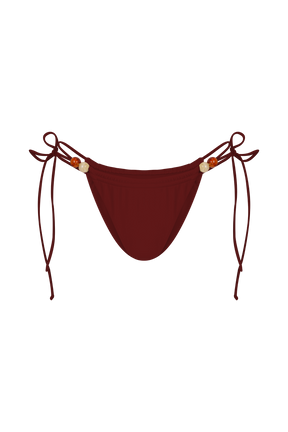 Memphis Beaded Bikini Bottom - Wine