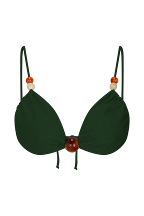 Memphis Beaded Bikini Top - Green