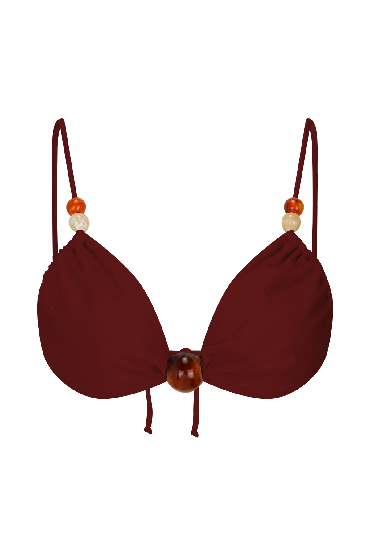 Memphis Beaded Bikini Top - Wine