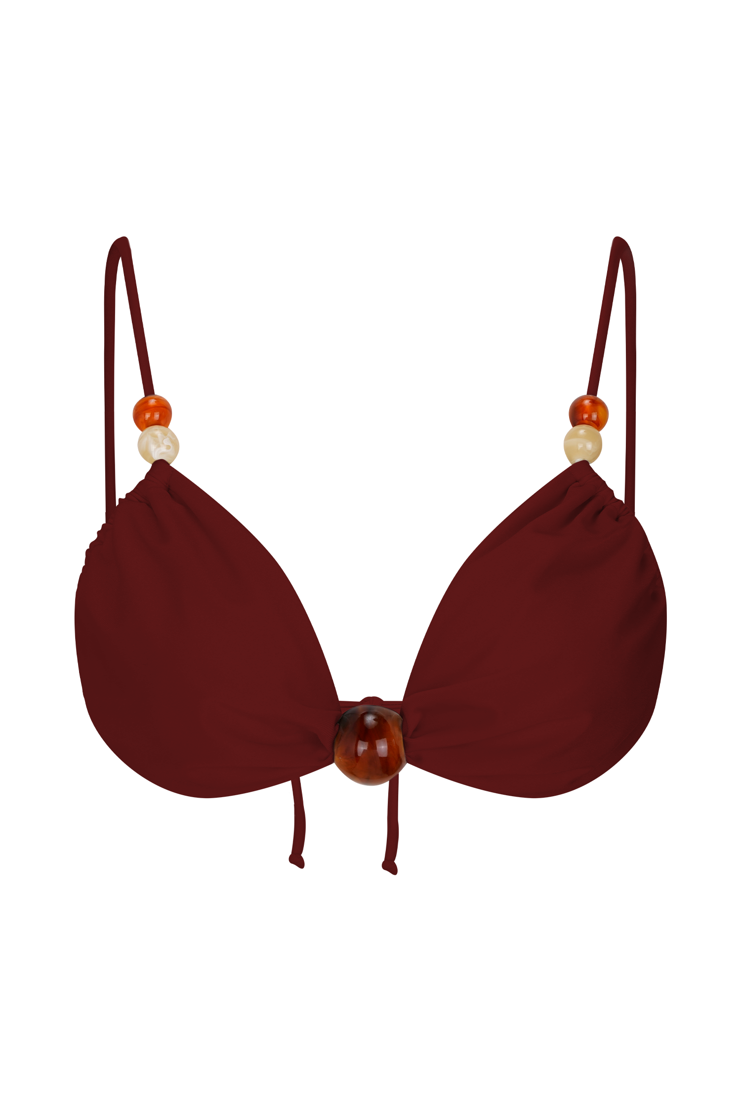 Memphis Beaded Bikini Top - Wine