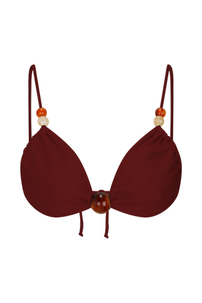 Memphis Beaded Bikini Top - Wine