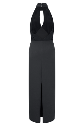 Mierah Halter Midi Dress - Black