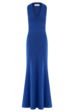 Elke Slinky V Neck Maxi Dress - Cobalt