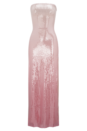 Miranda Strapless Sequin Maxi Dress - Ombre Pink