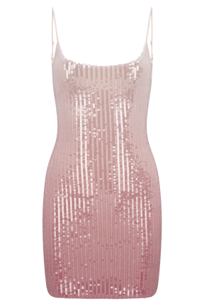 Mora Sequin Mini Dress - Ombre Pink