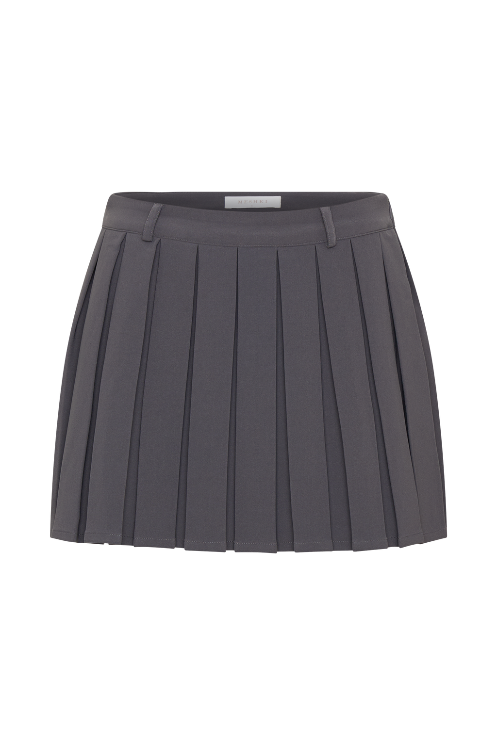 Mura Pleated Mini Skirt - Charcoal