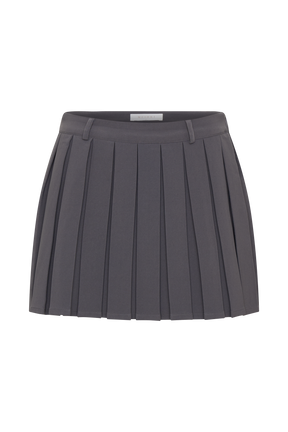 Mura Pleated Mini Skirt - Charcoal