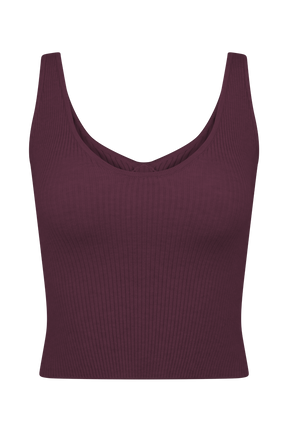 Natalya Ribbed Knit Cami Top - Merlot