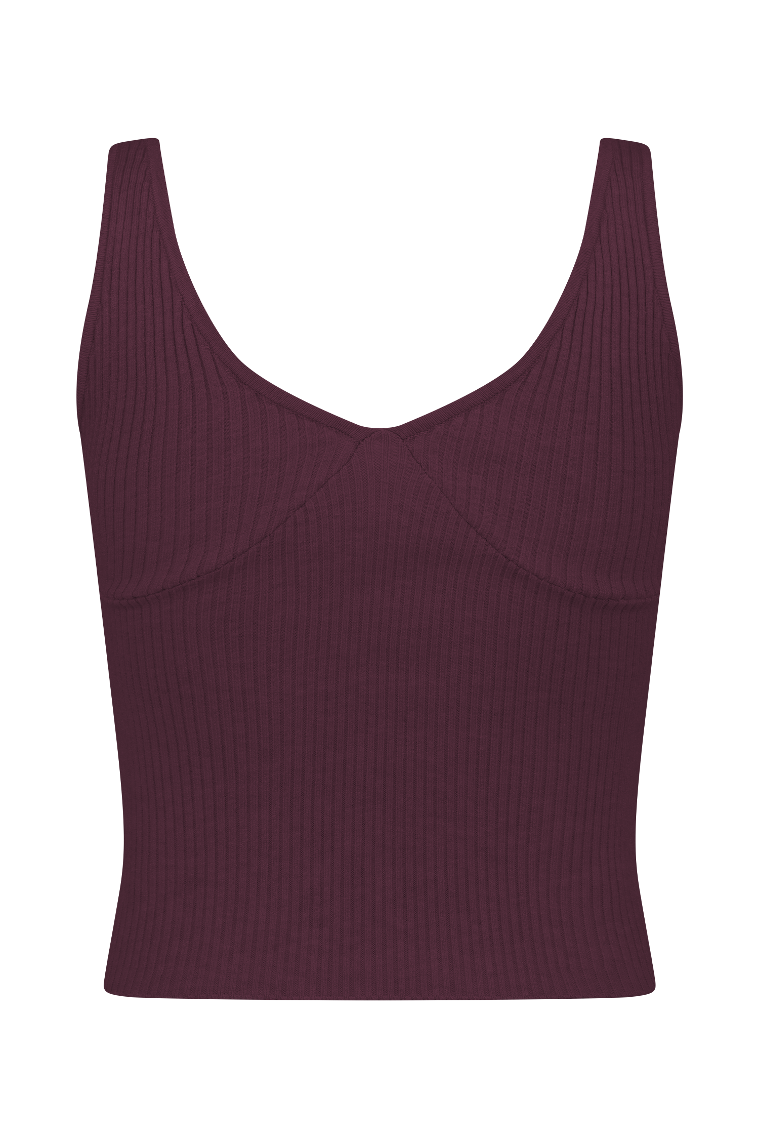 Natalya Ribbed Knit Cami Top - Merlot