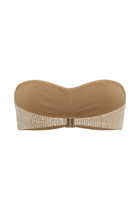Noreen Rose Diamante Bikini Top - Nude