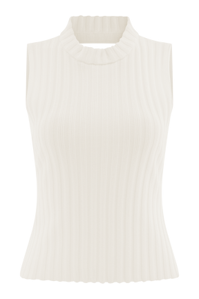 Oona Turtle Neck Knit Top - Ivory