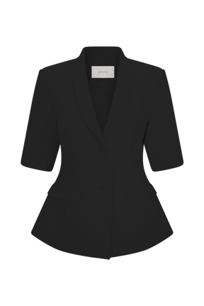 Opal Puff Sleeve Suiting Top - Black