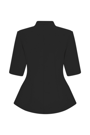 Opal Puff Sleeve Suiting Top - Black