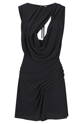Oria Chiffon Mini Dress - Black