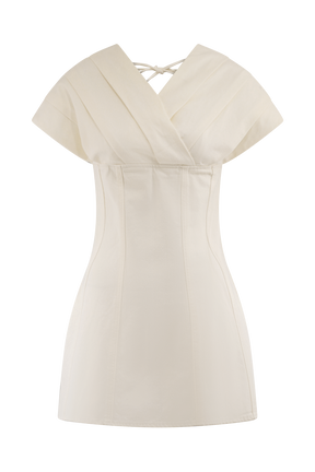 Pascale Off Shoulder Denim Mini Dress - White