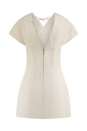 Pascale Off Shoulder Denim Mini Dress - White