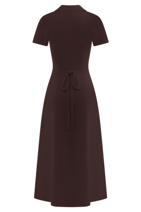 Pearson Short Sleeve Knit Midi Dress - Chocolate
