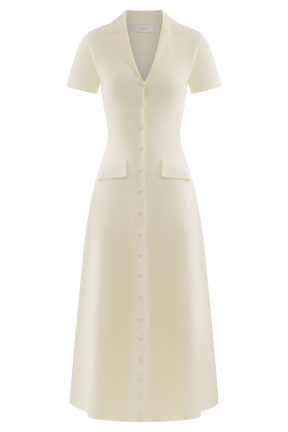 Pearson Short Sleeve Knit Midi Dress - Ivory