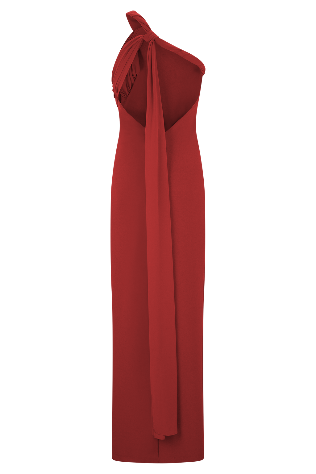 Philippa Knotted Crepe Maxi Dress - Ruby
