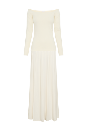 Presley Knit Off Shoulder Maxi Dress - Ivory