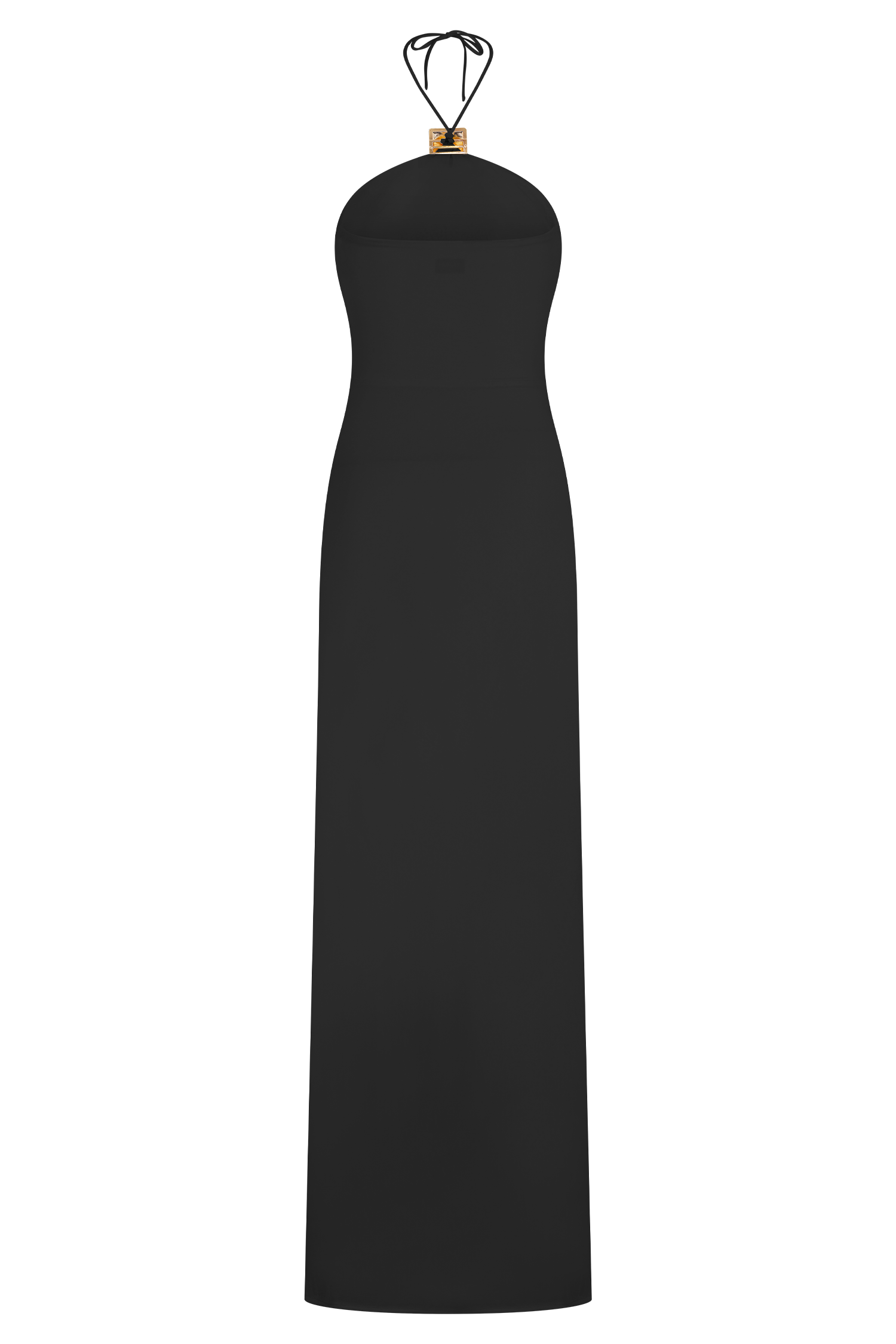 Quincy Halter Maxi Dress With Hardware - Black