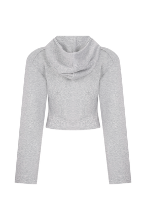 Quinn Zip Up Hoodie - Light Grey Marle