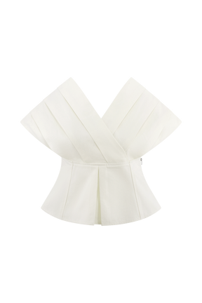 Rayne Off Shoulder Denim Top - White