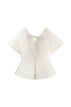 Rayne Off Shoulder Denim Top - White