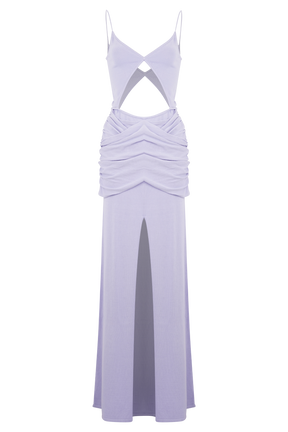 Reama Wrap Over Knit Maxi Dress - Cornflower Blue