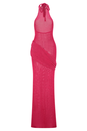 Reece Halter Knit Maxi Dress - Dragonfruit