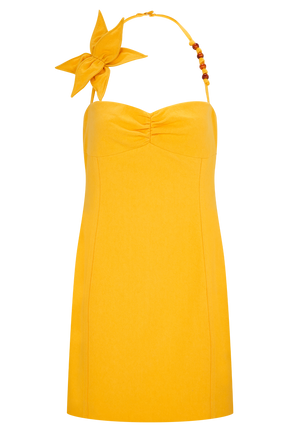 Reyes Cotton Floral Mini Dress - Butterscotch