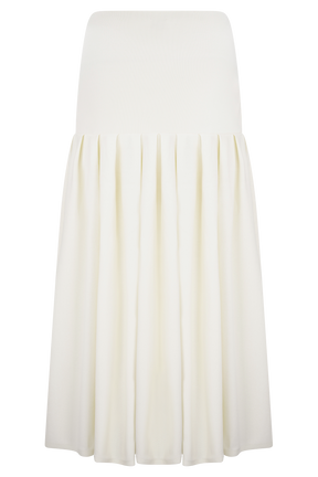 Romaine Bandage Knit Midi Skirt - Ivory