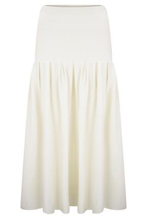 Romaine Bandage Knit Midi Skirt - Ivory