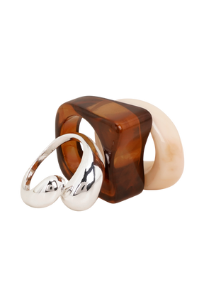 Romeo 3 Stack Ring Set - Silver