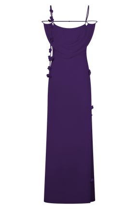 Rosalie Floral Chiffon Maxi Dress - Purple